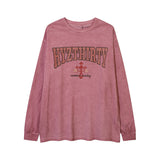 Men Long Sleeve Shirt Street Hip-Hop Dark Cross Distressed Bottoming Long Sleeve T-shirt Men and Women