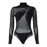 Women Jumpsuit Women's Winter Mesh Long Sleeve Jumpsuit