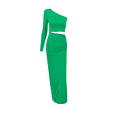 Women Dresses Long Sleeve Split Slimming Sheath Dress