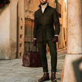Men Jack Autumn and Winter Men's Stand Collar Woolen Trench Coat