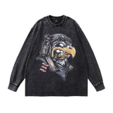 Men Long Sleeve Shirt Oversize Vintage Bottoming Long Sleeve T-shirt Men and Women Vintage Vintage