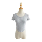 Women T-Shirt Short Sleeve Thread T-shirt Top