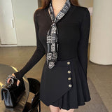 Women Long Sleeve Shirt Printed Tight Bottoming Shirt Long Sleeve Autumn and Winter
