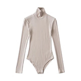 Women T-shirt Spring Slim-Fitting Pure Color Tight Long Sleeve T-shirt