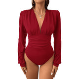 Women Jumpsuit Women's Spring/Summer Fashionable Fitted Long Sleeve Jumpsuit