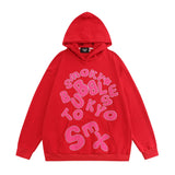 Men Hoodie Paste Cloth Embroidery Letters Hooded Pullover