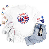 National Flag Day T Shirts Summer round Neck T-shirt Women's Short Sleeve Independence Day Women