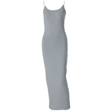 Women Halter Tops Summer Fashion Solid Color Slim Strap Dress