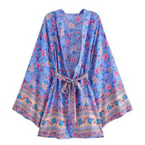 Women T-Shirt Printed Belt Coat Cardigan