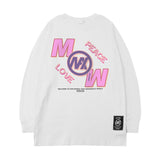 Men Long Sleeve Shirt Cartoon Printed Loose Long Sleeves T-shirt Men's Ins Street