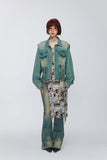 Unisex Jacket Autumn Drawstring Short Denim Coat Women's Clothing
