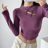 Women T-Shirt Long-Sleeved T-shirt Bottoming Shirt Short Top
