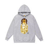 Bathing Ape Hoodie Autumn/Winter Letter Print Loose Hoodie Pullover Ape Sweater