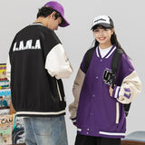 Varsity Jacket Vintage Baseball Uniform Men's Autumn and Winter PU Leather Stitching Embroidery Couple Wear