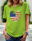 Women's Independence Day T Shirt Pattern Printed Short-Sleeved T-shirt