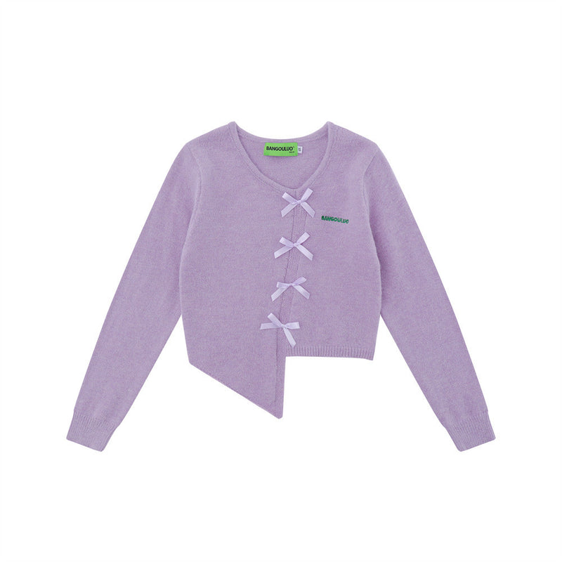 Women Sweater Short Sweater Decorative Long Sleeve Girls' Tops