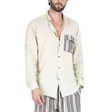 Men's Shirt Men's Summer Stitching Lapel Casual Shirt