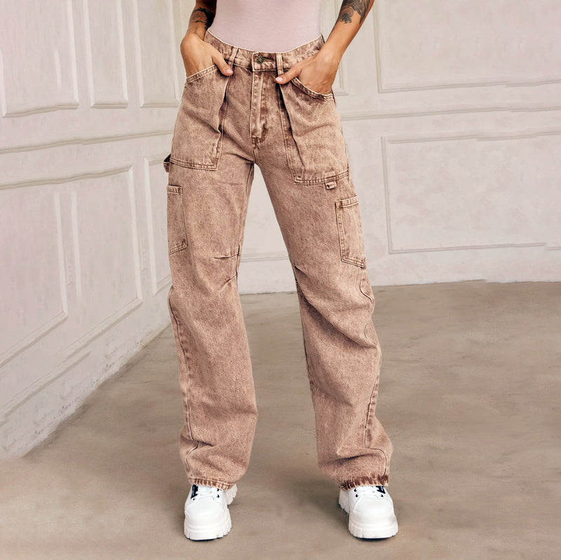 Women Cargo Pants Jeans Women's Spring Distressed Figure Flattering Pants