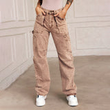 Women Cargo Pants Jeans Women's Spring Distressed Figure Flattering Pants