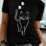 Plus Size Casual T-shirt, Women's Plus Cute