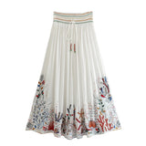 Women's Skirt Summer Embroidered High Waist Long Skirt Skirt Women's Ethnic Style