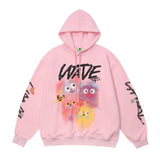 Men Hoodie Cartoon Monster Graffiti Printed Hoodie