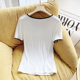 Women T-Shirt Short-Sleeved White T-shirt Women's Summer Top