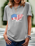 Women's Independence Day T Shirt Pattern Printed Short-Sleeved T-shirt