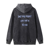 Men Hoodie Angel Printed Hoodie Loose Worn Looking Washed-out Worn Burr Hoodie