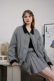 Unisex Jacket Autumn Plaid Short Coat Women's Clothing
