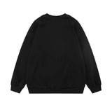 Men Hoodie Fuzzy Character Printed Crew Neck Sweatshirt
