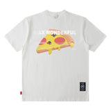 Men T Shirt Neckline Letter Print Casual Loose round Neck T-shirt Short Sleeve Men and Women