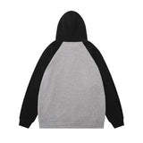 Men Hoodie Science Fiction Pattern Printed Sweater Men's Loose Casual Contrast Color Stitching Raglan Sleeve Hooded