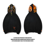 Bathing Ape Hoodie Camouflage Shark Double Hat Jacket Men's Autumn and Winter Cardigan Zipper Embroidered Hooded Sweater
