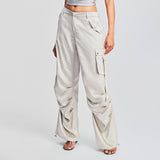 Women Cargo Pants Fall Women's Clothing Pocket Stitching Straight