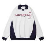Men Hoodie Lapel Sweater Boys Letter Print Spring and Autumn Loose Casual Pullover