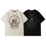 Men's T Shirt Fashion Brand Printing Suede Short-Sleeved T-shirt Men's and Women's Hiphop