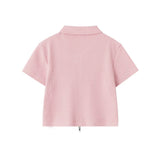 Women T-shirt Waffle Letter Print Short-Sleeve T-shirt Girls Short Summer