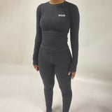 Women Co-Ord Set Women's Slim Long Sleeve Top Sports Yoga