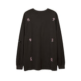 Men Long Sleeve Shirt Yabi Style Graffiti T Shirt Men and Women Couple Long Grapefruit