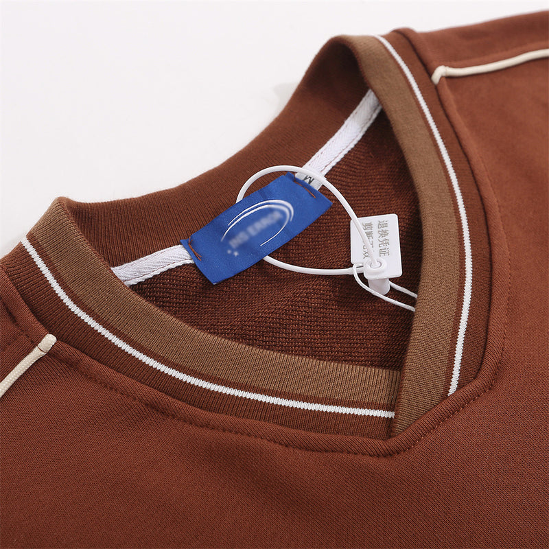 Men Hoodie Letter V-neck Sweatshirt Men's Loose Casual Long Sleeves Spring and Autumn