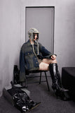 Unisex Jacket Autumn Washed Gradient Denim Coat for Women