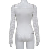 Women Jumpsuit V-neck Pleating Long Sleeve High Waist Jumpsuit Women