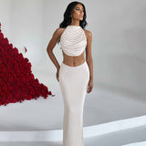 Women Co-Ord Set Women's Autumn Leisure Vest Slim Fit Long Dress