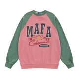 Men Hoodie Raglan Sleeve Pullover Sweater Boys Letter Print round Neck Loose Top