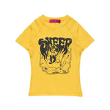 Women T-shirt Printed Short-Sleeved T-shirt Women's Summer round Neck Slim Fit
