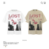 American vintage street T-shirt pure cotton retro men's and women's summer loose
