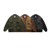 Unisex Sweater Winter Large Workwear with Pocket Cotton Jacket