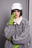 Unisex Jacket Fall Color-Contrast Check Vintage Jacket Women's Clothing