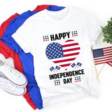 Women's Independence Day T Shirt round Neck Short Sleeve T-shirt Women's Top